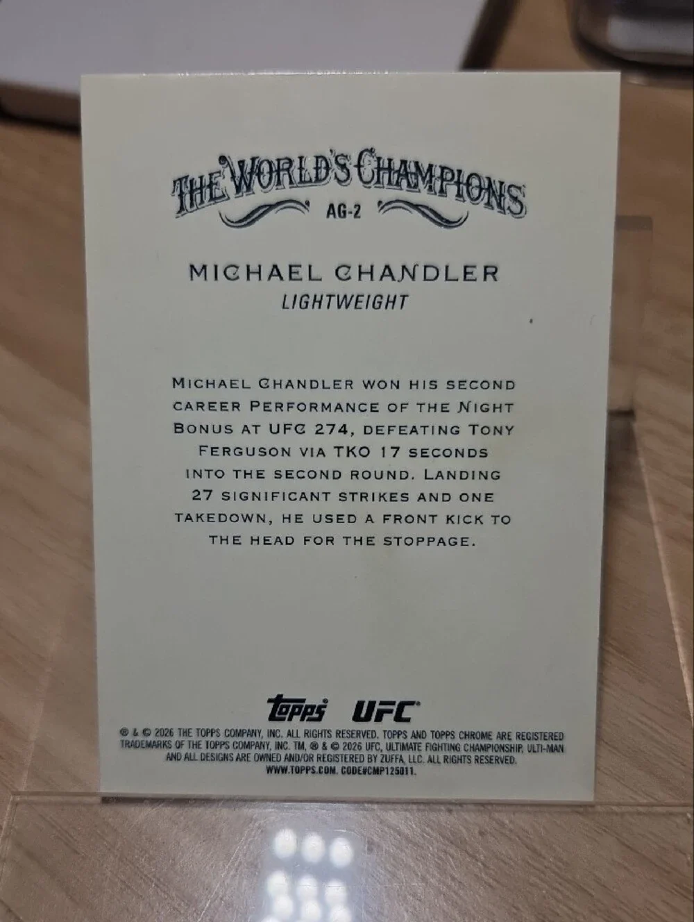 Topps 2025 Chrome Allen & Ginter Trading Card — Michael Chandler